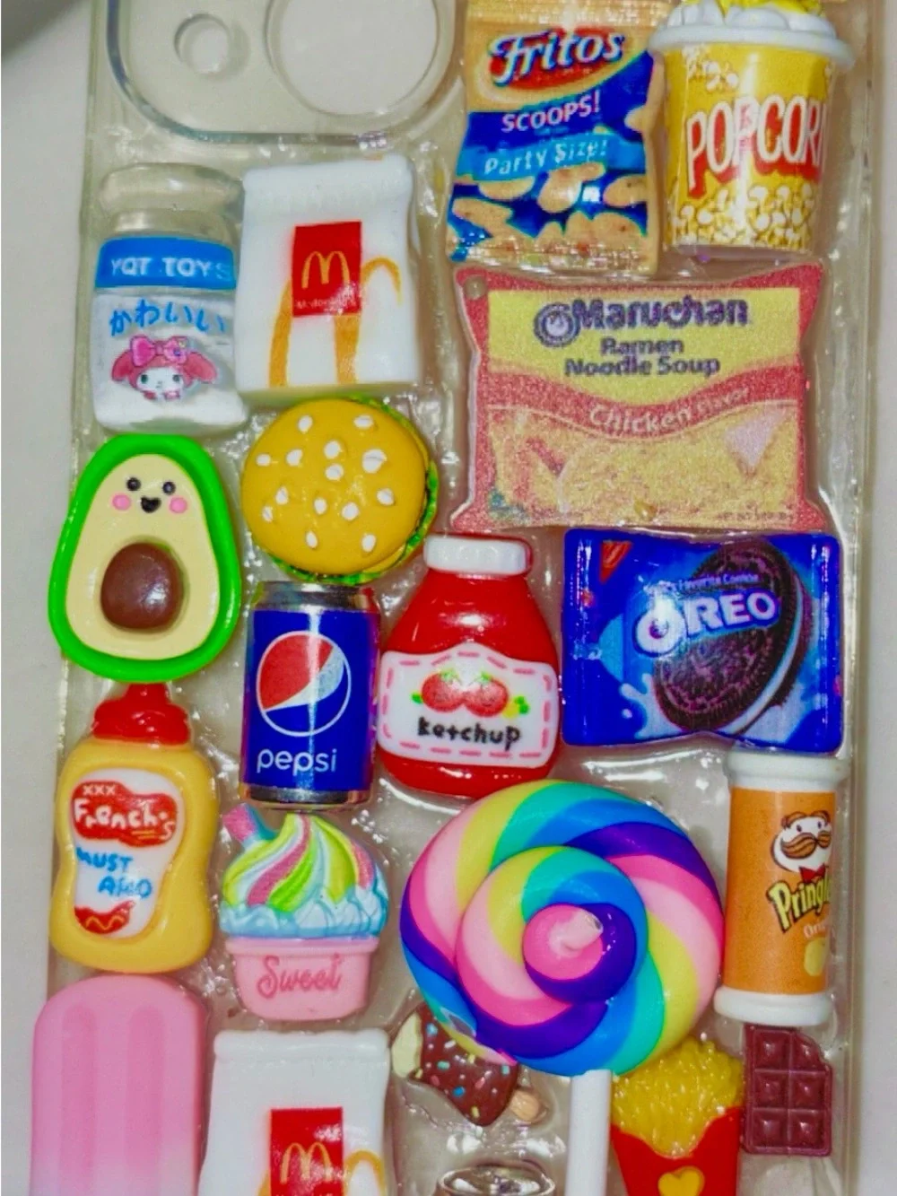 Hello Kitty Yellow Popcorn & Candy Phone Charm Case